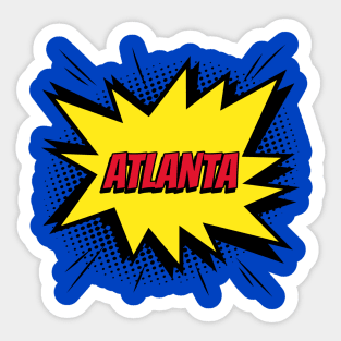 Atlanta comic kapow style artwork. Sticker